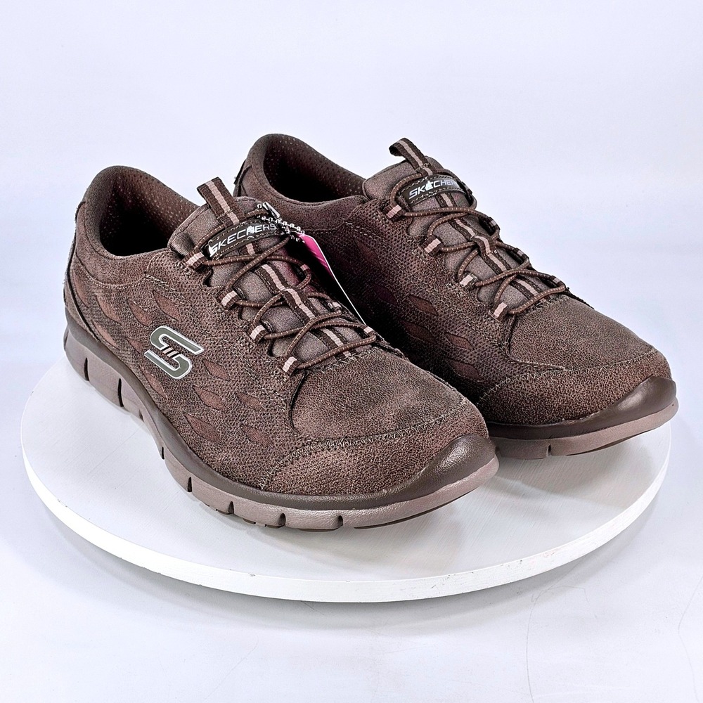 Skechers Flex Appeal 2.0 High Energy Taupe Sneakers 22774 Womens 10 NEW